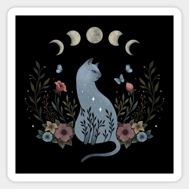 Cat on the Hill Sticker by Episodic Drawing